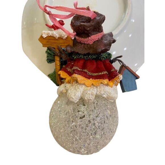 Snowman North Pole Sign w/Bird House Christmas Ornament 5" Set of 2 - Picture 6 of 7